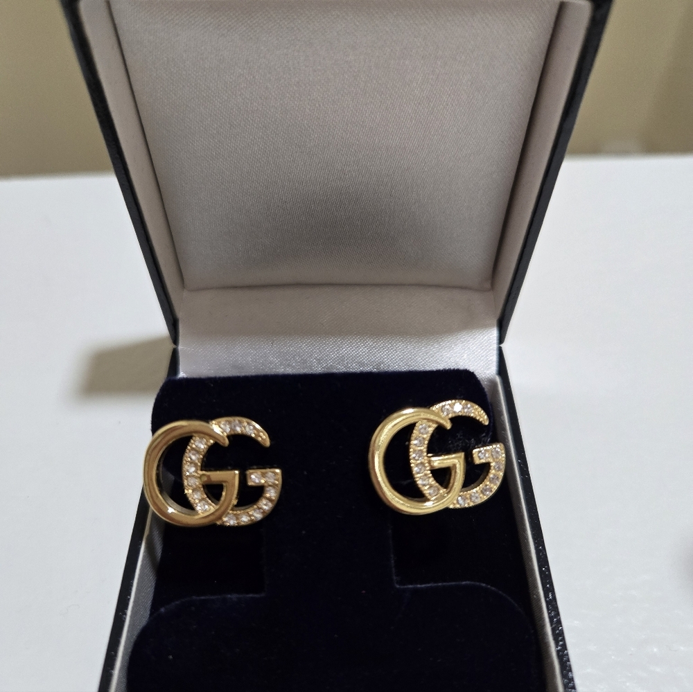 Gucci Gold & Rhinestone Earrings - Picture 10 of 12